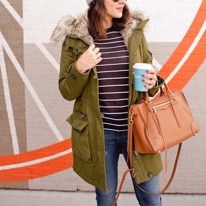 Topshop military green parka